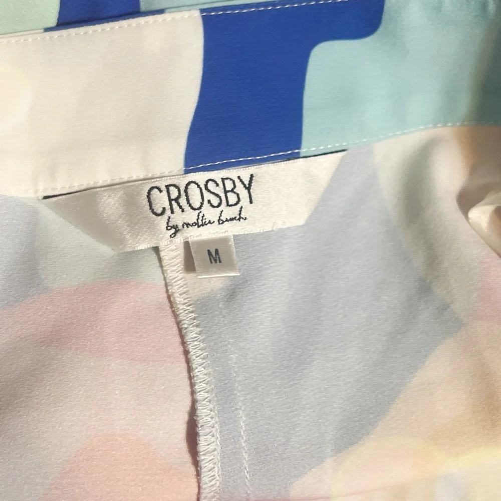 Crosby by Mollie Burch Multicolor Abstract Ruffle Shorts Sz M EUC Summer Spring - Picture 3 of 5